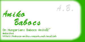 aniko babocs business card